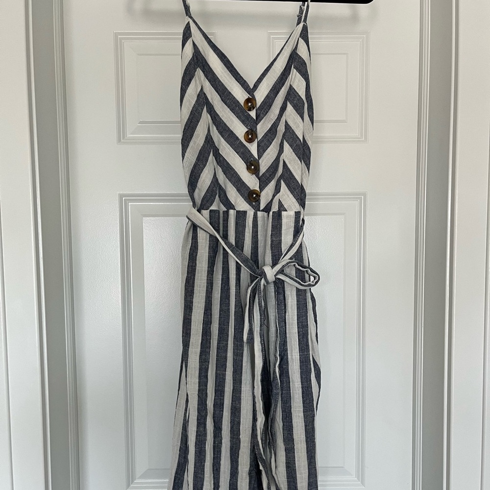 Kenzie Jeans Cotton/Linen Cropped Pant Romper